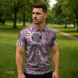 Personalised NAIDOC Week 50 Years Deadly Always Zipper Polo Shirt Pink Aboriginal Artwork Dot Painting LT9