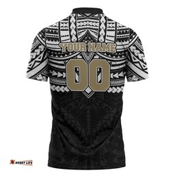 Personalized Collingwood Magpies Zipper Polo Shirt Polynesian Tribal Pattern Heritage Football TS04