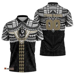 Personalized Collingwood Magpies Zipper Polo Shirt Polynesian Tribal Pattern Heritage Football TS04