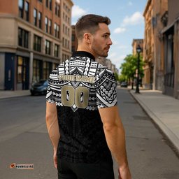 Personalized Collingwood Magpies Zipper Polo Shirt Polynesian Tribal Pattern Heritage Football TS04