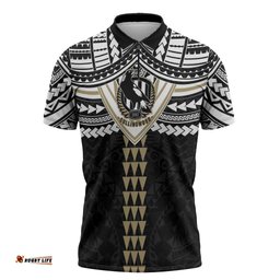 Personalized Collingwood Magpies Zipper Polo Shirt Polynesian Tribal Pattern Heritage Football TS04