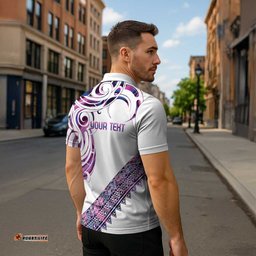 Mawhero Paua shell Kowhaiwhai Taniko Personalised Zipper Polo Shirt Turtle Tattoo Maori Tribal Style LT9