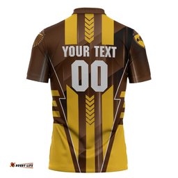 Personalized Hawthorn Hawks Zipper Polo Shirt Modern Geometric Sports Graphic Style TS04
