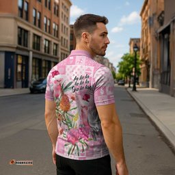 Sweet Pink Cockatoos Aussie Santa Zipper Polo Shirt Australia Christmas Vibes LT9