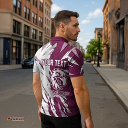 Personalized Manly Warringah Sea Eagles Zipper Polo Shirt Dynamic Lightning Mascot Rugby Australia TS04