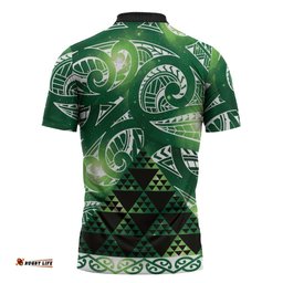 Matariki New Zealand Zipper Polo Shirt NZ Niho Taniwha Maori New Year Green Galaxy LT14