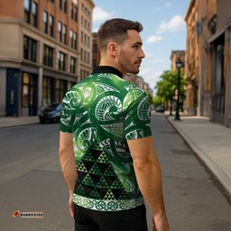 Matariki New Zealand Zipper Polo Shirt NZ Niho Taniwha Maori New Year Green Galaxy LT14
