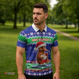 New Zealand Christmas Zipper Polo Shirt Have Yourself A Kiwi-tastic Christmas LT05