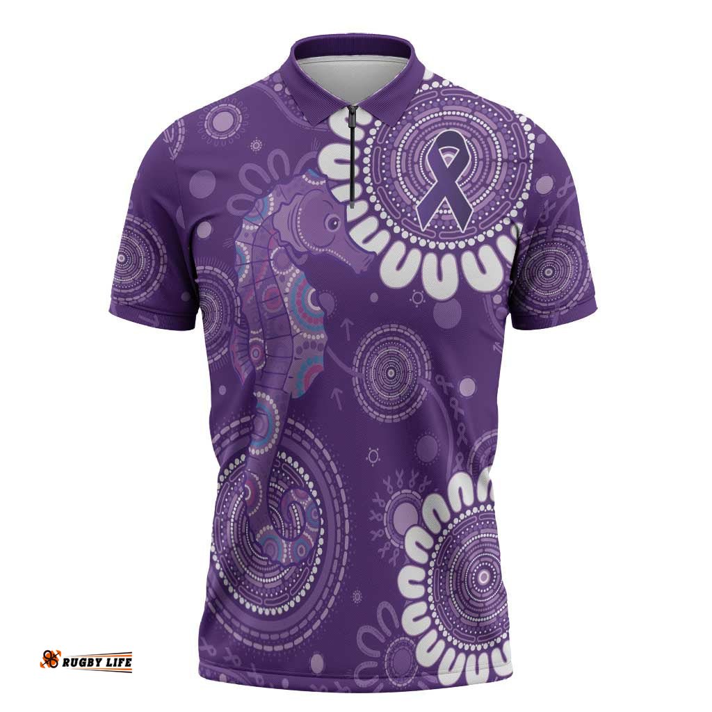 Sea Horse Australia Epilepsy Awareness Zipper Polo Shirt LT9