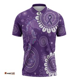 Sea Horse Australia Epilepsy Awareness Zipper Polo Shirt LT9