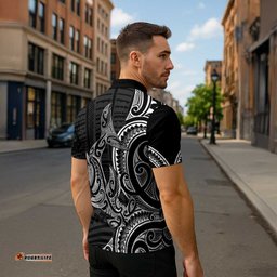 New Zealand Hammerhead Shark Zipper Polo Shirt Maori Haehae Mangopare Black LT14