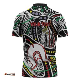 NAIDOC 50 Years of Deadly Personalised Zipper Polo Shirt Aboriginal Dot Art LT9