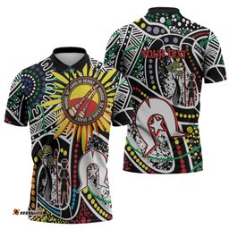 NAIDOC 50 Years of Deadly Personalised Zipper Polo Shirt Aboriginal Dot Art LT9