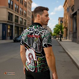 NAIDOC 50 Years of Deadly Personalised Zipper Polo Shirt Aboriginal Dot Art LT9