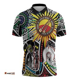 NAIDOC 50 Years of Deadly Personalised Zipper Polo Shirt Aboriginal Dot Art LT9