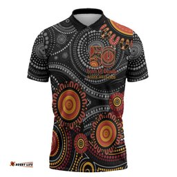 NAIDOC Week 50 Years Deadly Personalised Zipper Polo Shirt Aboriginal Art LT14