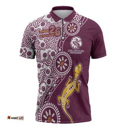 Manly Warringah Sea Eagles NAIDOC Week 2026 Zipper Polo Shirt Aboriginal Lizard Dot Painting - 50 Years of Deadly TS04
