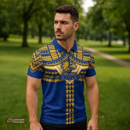 Personalized West Coast Eagles Zipper Polo Shirt Polynesian Tribal Pattern Heritage Football TS04