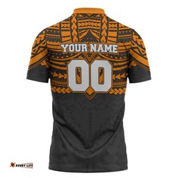 Personalized GWS Giants Zipper Polo Shirt Polynesian Tribal Pattern Heritage Football TS04