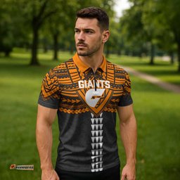 Personalized GWS Giants Zipper Polo Shirt Polynesian Tribal Pattern Heritage Football TS04