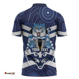 AFL Cats Football Personalised Zipper Polo Shirt Final Geelong Premiers Trophy Aboriginal LT14