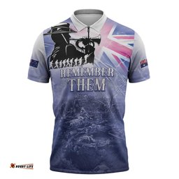 Australia ANZAC Day Zipper Polo Shirt Battle Of Passchendaele Remember Them LT05