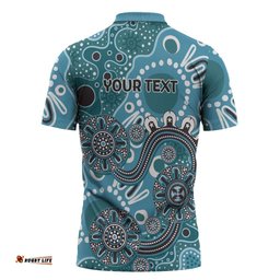 Personalised NAIDOC Week 50 Years Deadly Always Zipper Polo Shirt Teal Aboriginal Artwork Dot Painting LT9
