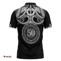Kia Kaha Te Reo Maori New Zealand Zipper Polo Shirt 50th Anniversary Ake Ake Ake LT14