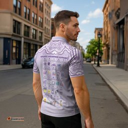 Personalised Epilepsy Awareness Alphabet Zipper Polo Shirt Purple Ribbon Butterfly Cute Style DT05