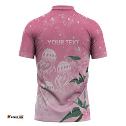 Personalised Pink Boronia of Hope Zipper Polo Shirt Australias Fight Against Breast Cancer LT9