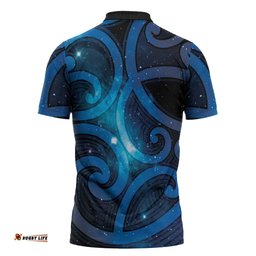New Zealand Maori Matariki Zipper Polo Shirt Galaxy Kowhaiwhai LT7