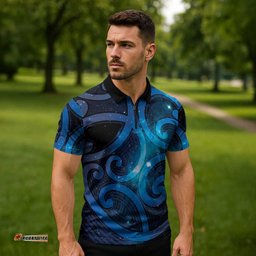 New Zealand Maori Matariki Zipper Polo Shirt Galaxy Kowhaiwhai LT7