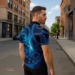 New Zealand Maori Matariki Zipper Polo Shirt Galaxy Kowhaiwhai LT7