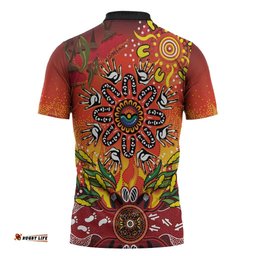 NAIDOC Week 2026 Zipper Polo Shirt 50 Years of Deadly Aboriginal Dot Art LT9