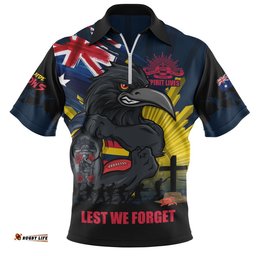Adelaide Crows Zip Polo Shirt ANZAC Day Honour And Football Legacy