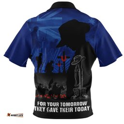 Australia Zip Polo Shirt Anzac Day United In Spirit For Those Served All Remember