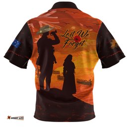 Australia Zip Polo Shirt Australia Remembers In Sacred Dawn