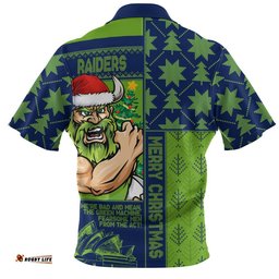 Canberra Raiders Zip Polo Shirt Christmas Magic Knit Style Winter Glow