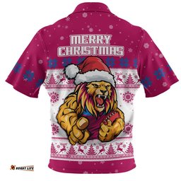 Brisbane Lions Zip Polo Shirt Special Ugly Christmas Holiday Footy Fans
