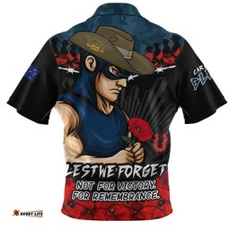Carlton Zip Polo Shirt ANZAC Day Not For Victory For Remembrance