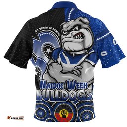 Canterbury-Bankstown Bulldogs Zip Polo Shirt NAIDOC Week 50 Years Of Deadly Indigenous Pattern