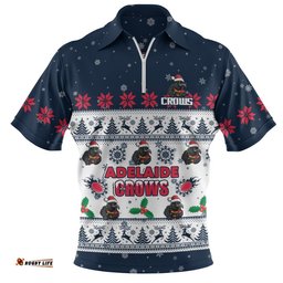 Adelaide Crows Zip Polo Shirt Special Ugly Christmas Holiday Footy Fans