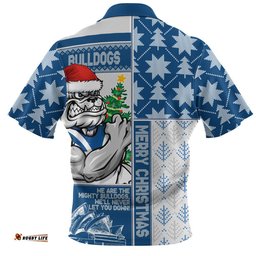 Canterbury-Bankstown Bulldogs Zip Polo Shirt Christmas Magic Knit Style Winter Glow
