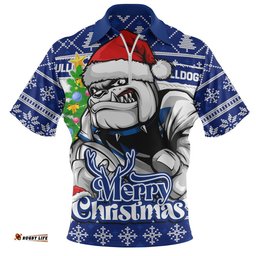Canterbury-Bankstown Bulldogs Zip Polo Shirt Merry Christmas Game Day Knit Style Team Edition