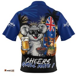 Australia Zip Polo Shirt Australia Day Coastal BBQ Beer Summer Vibes