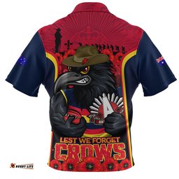 Adelaide Crows Zip Polo Shirt Lest We Forget In Eternal Honor And Duty
