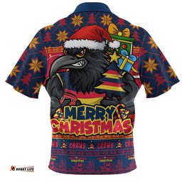 Adelaide Crows Zip Polo Shirt Festive Holiday Merry Christmas Vibe