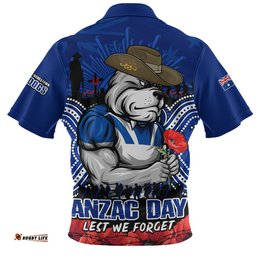 Canterbury-Bankstown Bulldogs Zip Polo Shirt Anzac Day Pride Of Service Eternal Memory