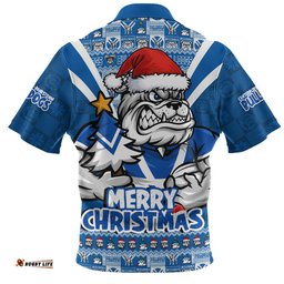 Canterbury-Bankstown Bulldogs Zip Polo Shirt Merry Christmas Festive Spirit Edition