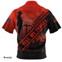 Australia Zip Polo Shirt Anzac Day Dawn Of Sacred Remembrance